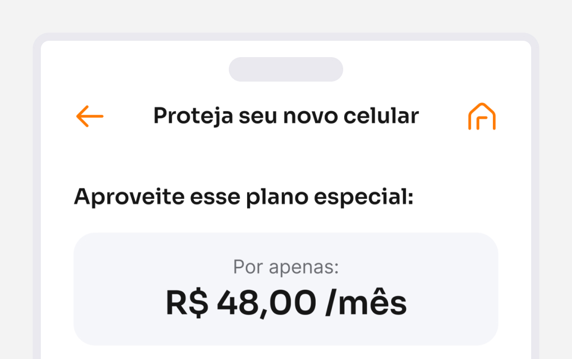 Demonstração das telas do Seguro Celular no SuperAPP Inter